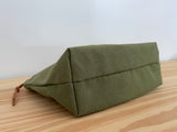 Moss Green Cotton Canvas Monogram Makeup Bag